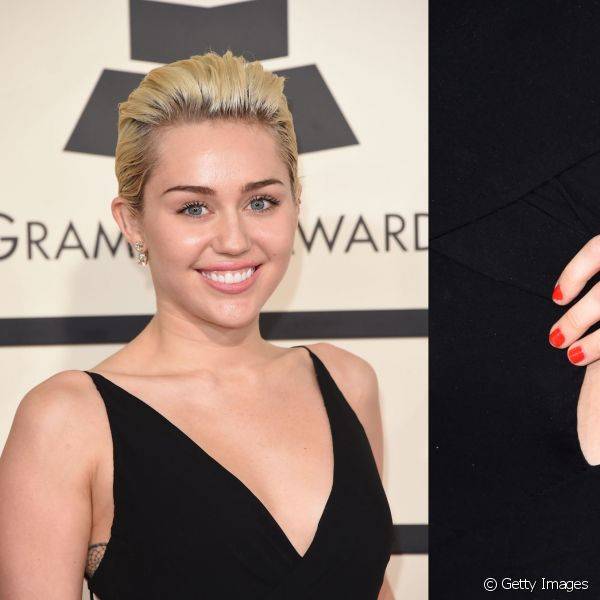 O vermelho alaranjado esteve em alta no inverno americano e foi a escolha de Miley Cyrus no Grammy 2015